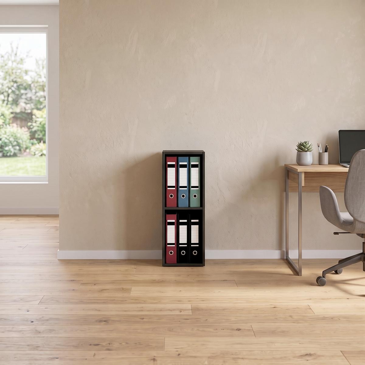 Etajeră Pentru Documente Offas 2-Fach - negru, Design, material pe bază de lemn (34/72/30cm) - MID.YOU