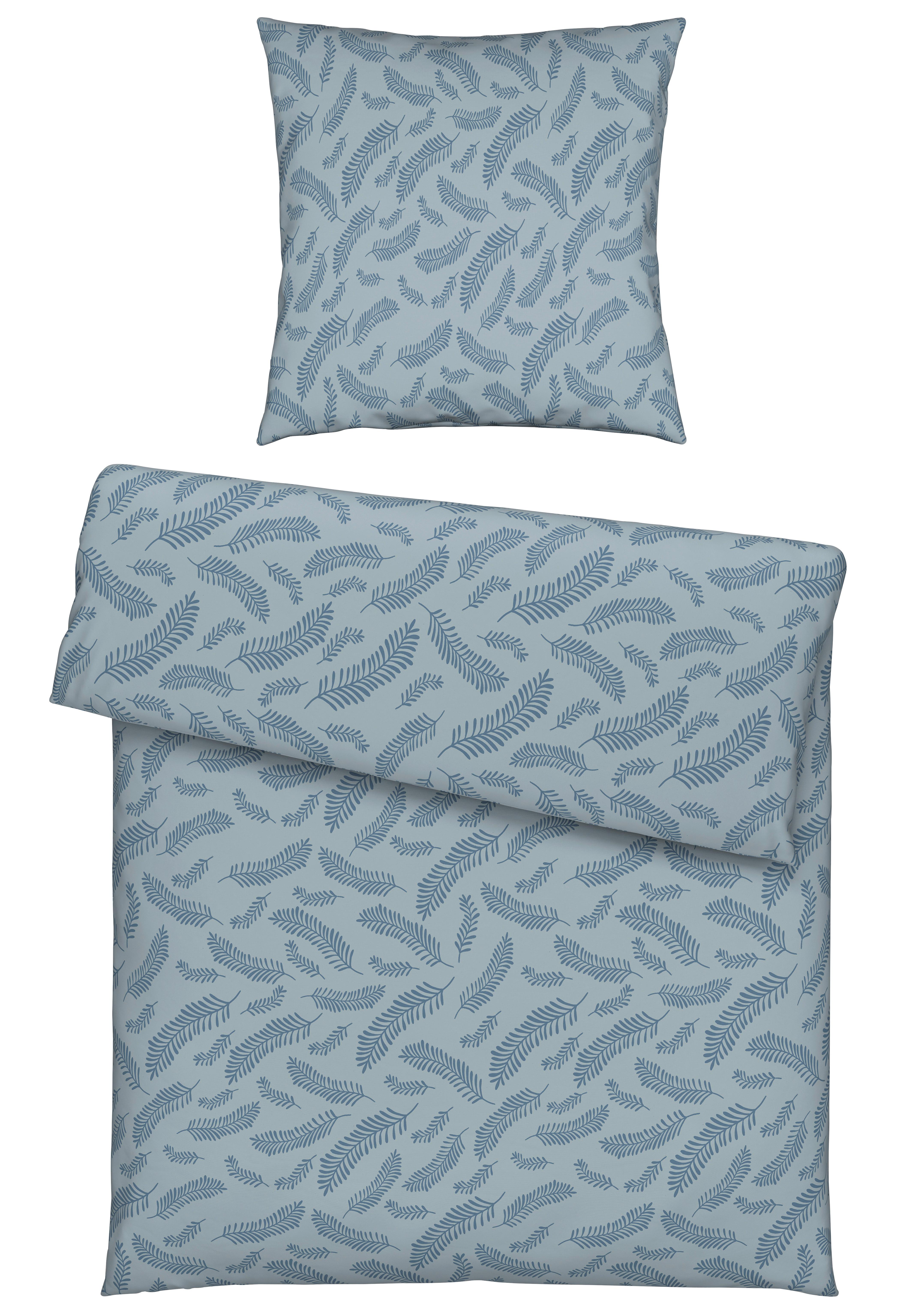 Bettwäsche Ferns XL Blau ca. 155x220cm - Blau, MODERN, Textil (155/220cm) - Mömax