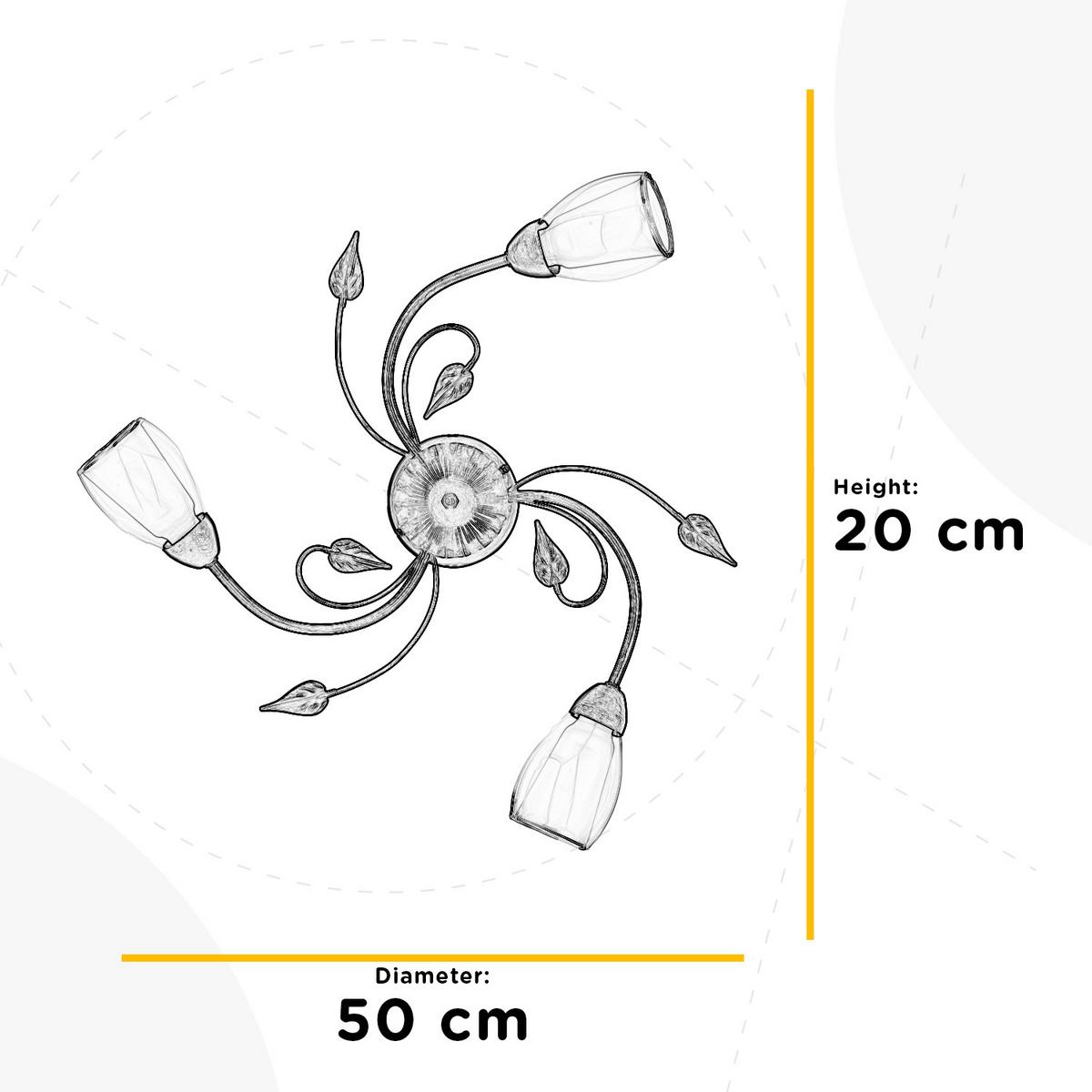 Mennyezeti Lámpa 4716/pl3c Luci Cromo - krómszínű, Konventionell, üveg/fém (50/20cm)