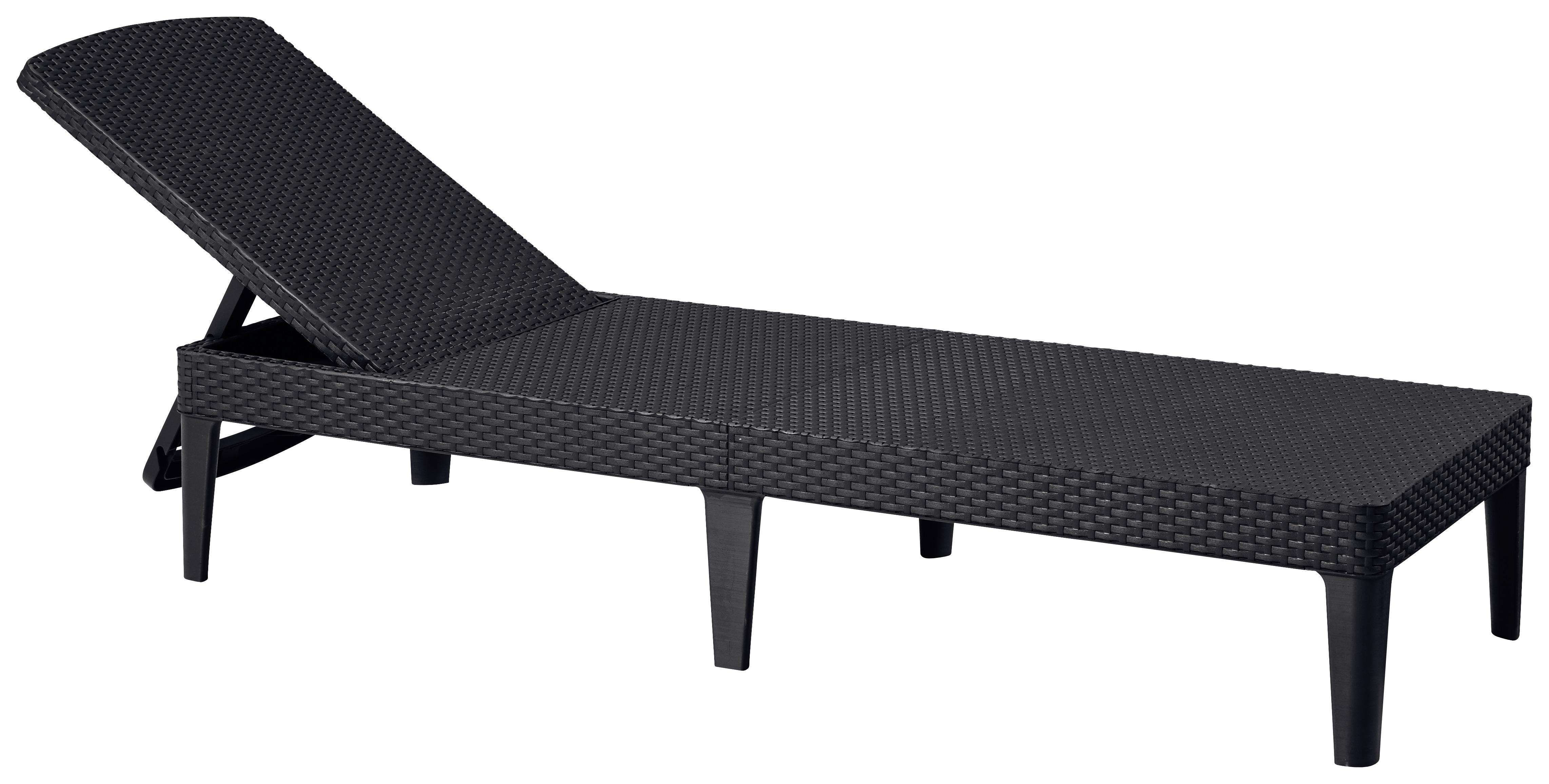 Napozóágy JAIPUR - sötétszürke, Modern, műanyag (186/57/29cm) - Mömax