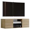 Lowboard Jusa ca. 115x40x36 cm Eiche - Alufarben/Sonoma Eiche, MODERN, Glas/Holzwerkstoff (115/40/36cm) - MID.YOU