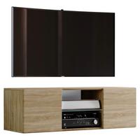 Lowboard Jusa ca. 115x40x36 cm Eiche - Alufarben/Sonoma Eiche, MODERN, Glas/Holzwerkstoff (115/40/36cm) - MID.YOU