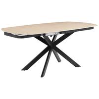 Raztegljiva Miza Senna, Bež, 120-180x90 - črna/bež, Moderno, kamen/kovina (120-180/90/75.5-79cm) - P & B