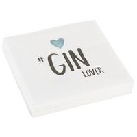 Cocktailserviette Linda in Weiss ca. 25x25cm - Blau/Weiss, Konventionell, Papier (25/25cm)