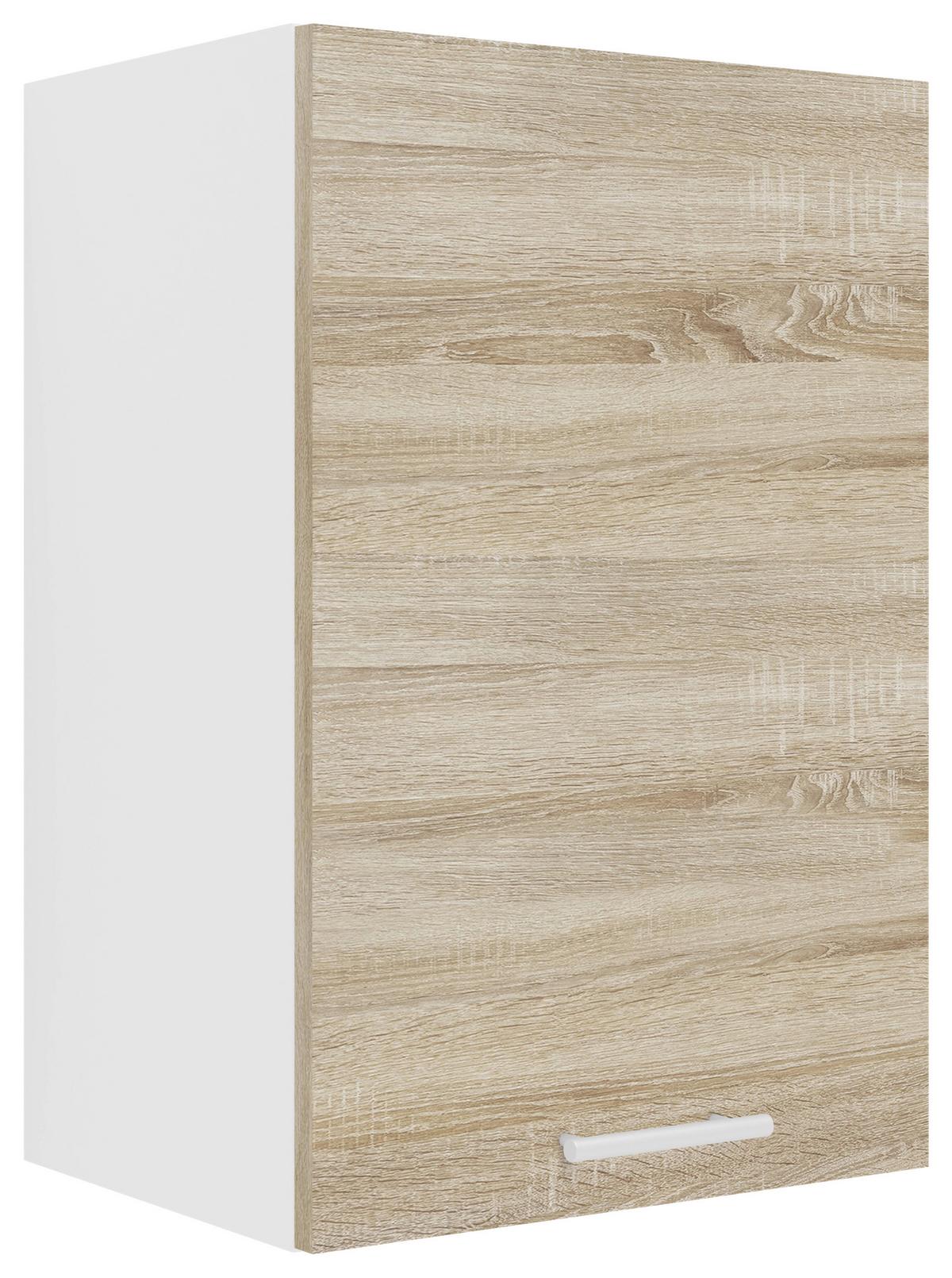 Kuhinjska Zgornja Omarica Esilo, Hrast, Bela - bela/barve aluminija, Konvencionalno, kovina/leseni material (40/60/31cm) - MID.YOU