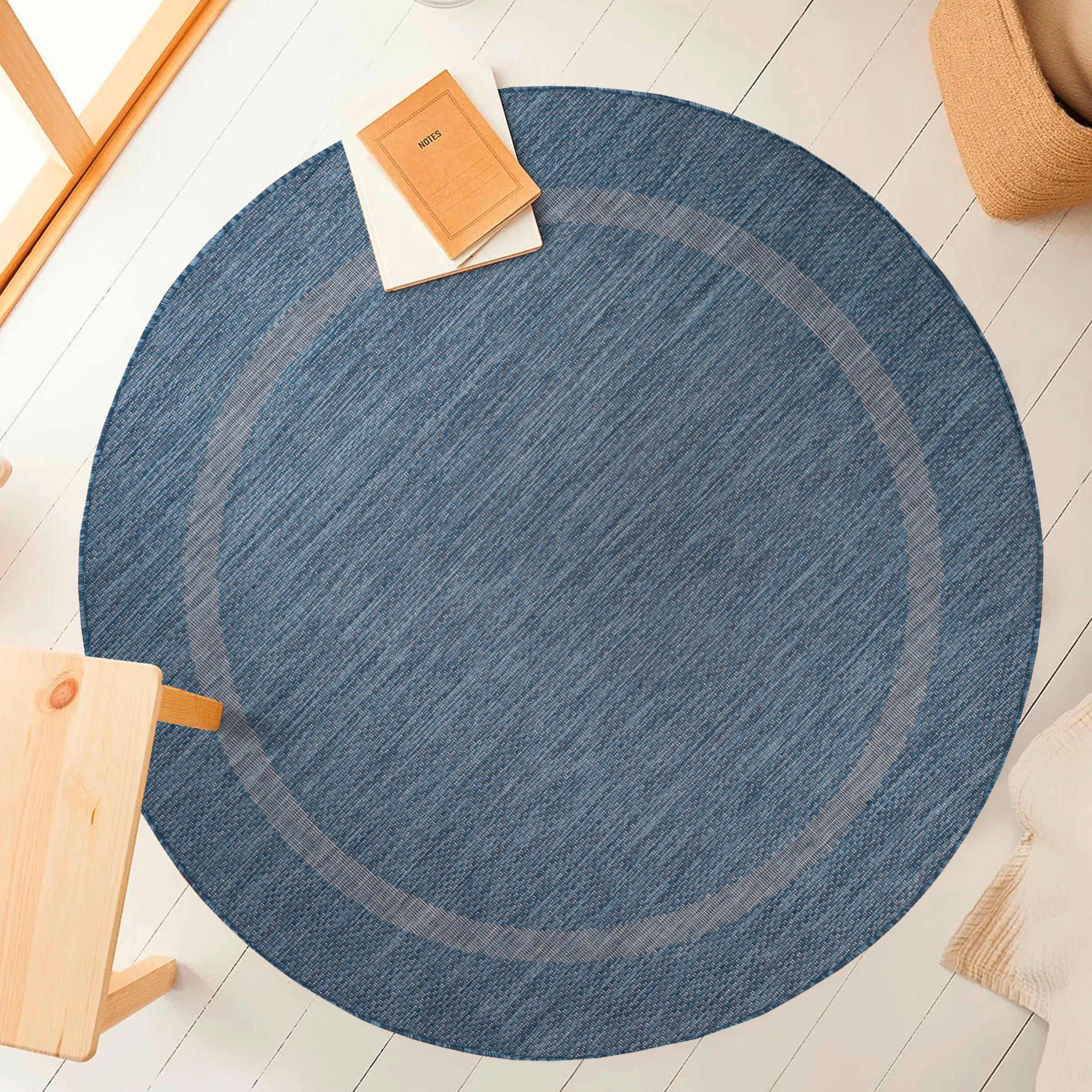 Ravno Tkana Preproga Relax, Modra, 120cm - modra, Basics, tekstil (120/120cm) - Novel