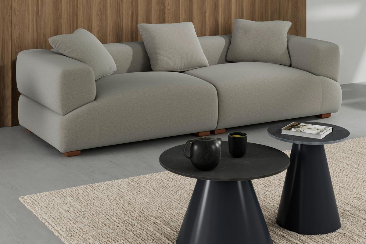 Sofa Talia - siva/smeđa, Moderno, drvo/tekstil (237/61/99cm) - Bessagi Home