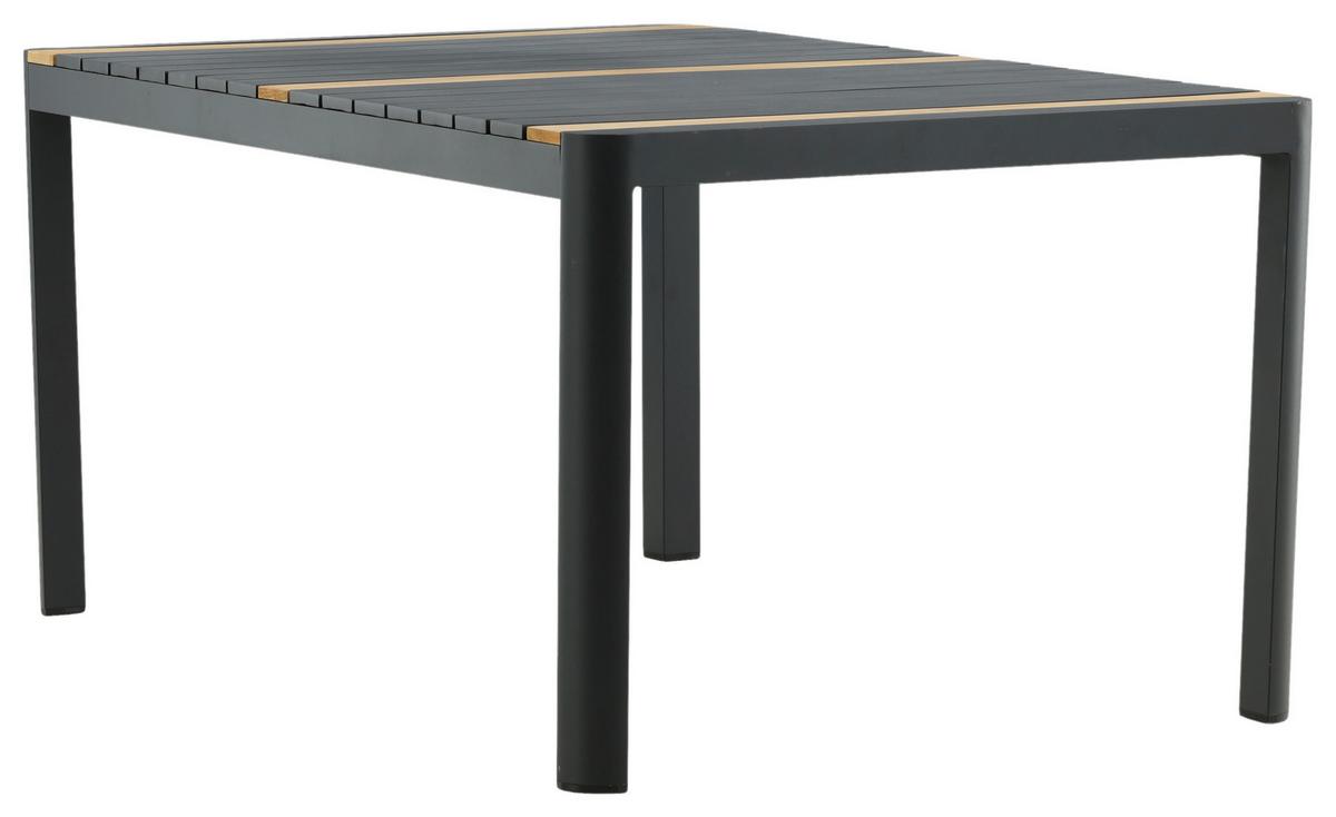 GARTENTISCH TOGO - Schwarz, KONVENTIONELL, Holz/Metall (150/90/75cm) - Gardenson