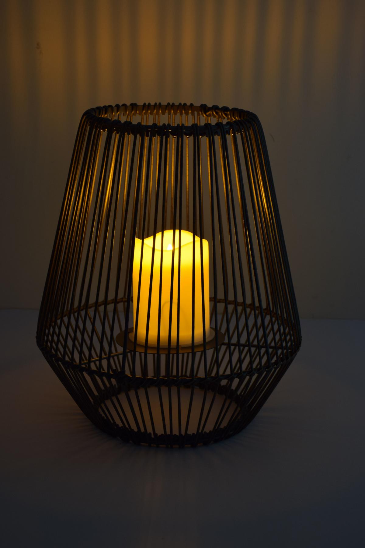 LAMPA SOLARNA ELENI - ciemnobrązowy, Modern, tworzywo sztuczne/metal (26/30,5cm) - Modern Living