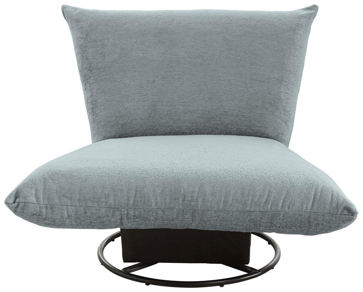 Relaxsessel Cremona Hellblau - Schwarz/Hellblau, Design, Textil/Metall (100/78/96cm) - Livetastic