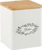 Box mit Deckel Lore in Weiß ca. 2,6l - Naturfarben/Weiß, ROMANTIK / LANDHAUS, Holz/Metall (14/14/16cm) - Zandiara