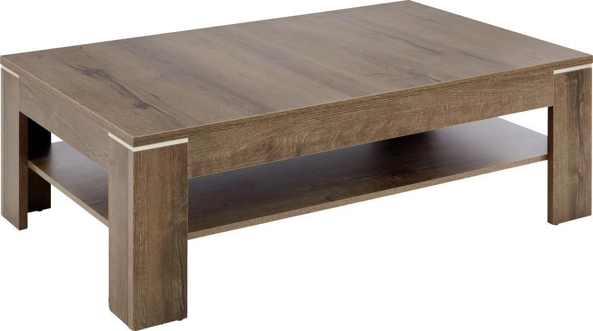 Couchtisch Tokio in Eichefarben mit Ablage - Schlammfarben/Eichefarben, MODERN, Holzwerkstoff/Kunststoff (120/75/43cm) - Mömax