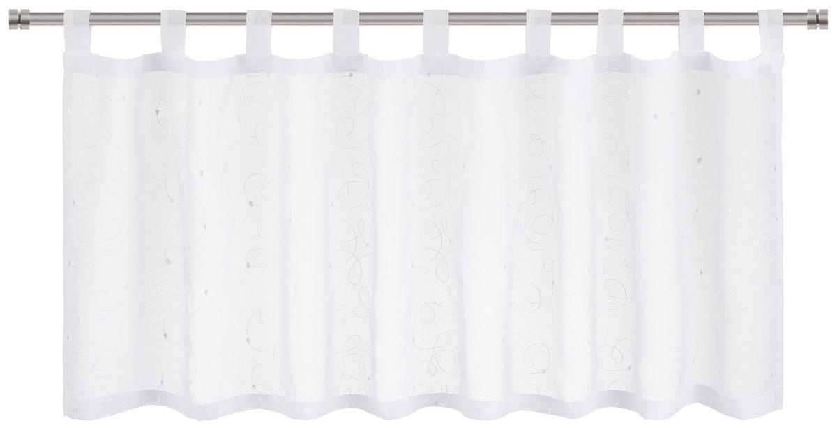 Kurzgardine Fiona in Weiß ca. 50x140cm - Weiß, ROMANTIK / LANDHAUS, Textil (140/50cm) - Modern Living