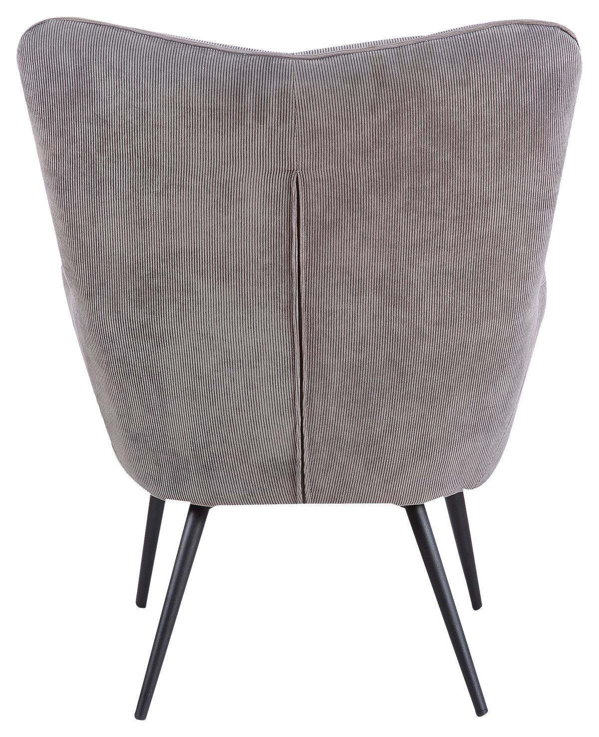 Sessel Uta Grau Cord - Schwarz/Grau, MODERN, Holzwerkstoff/Textil (72/97/80cm) - MID.YOU