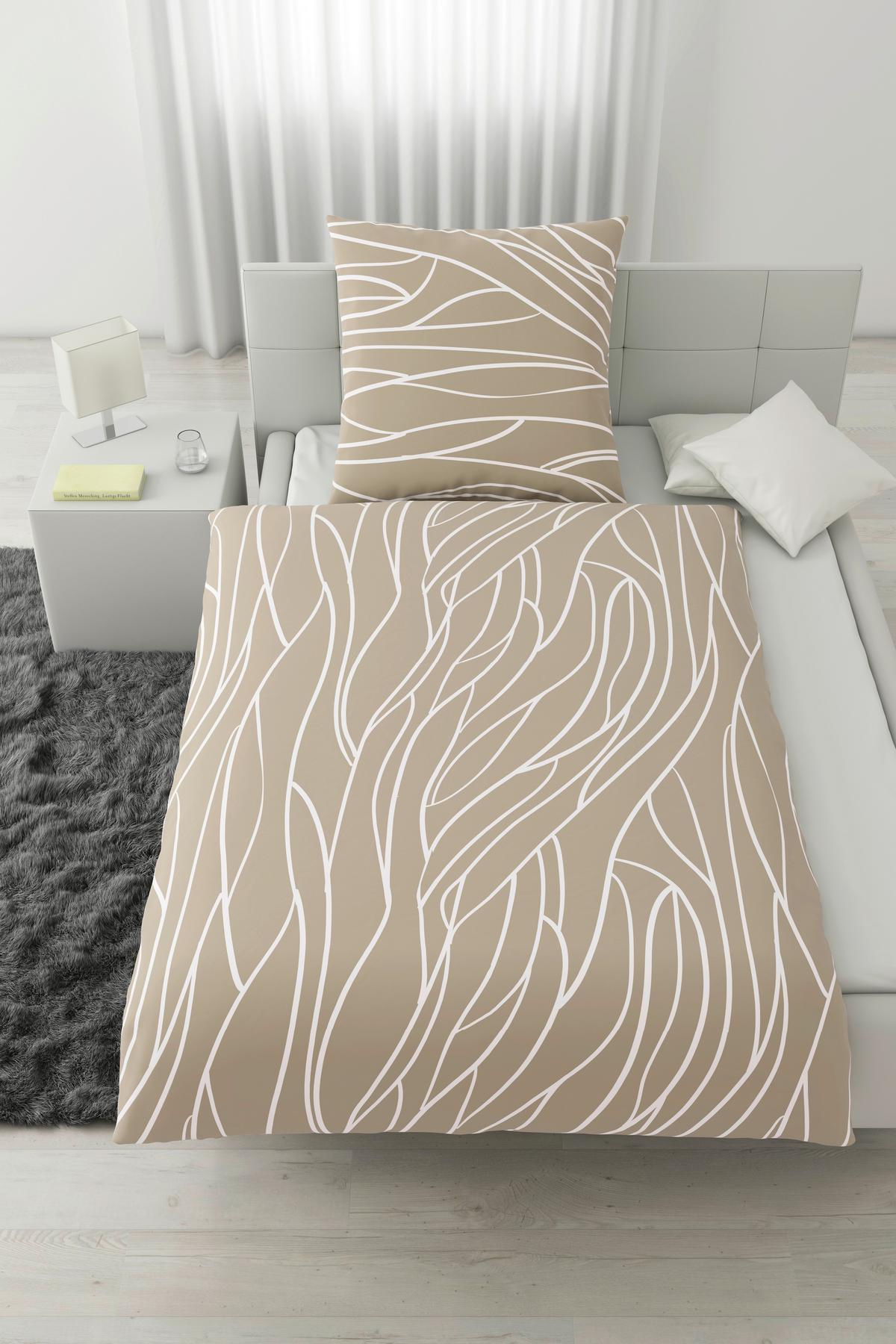 Bettwäsche Juliane Hellbraun ca. 135x200cm - Hellbraun, KONVENTIONELL, Textil (135/200cm) - Mömax
