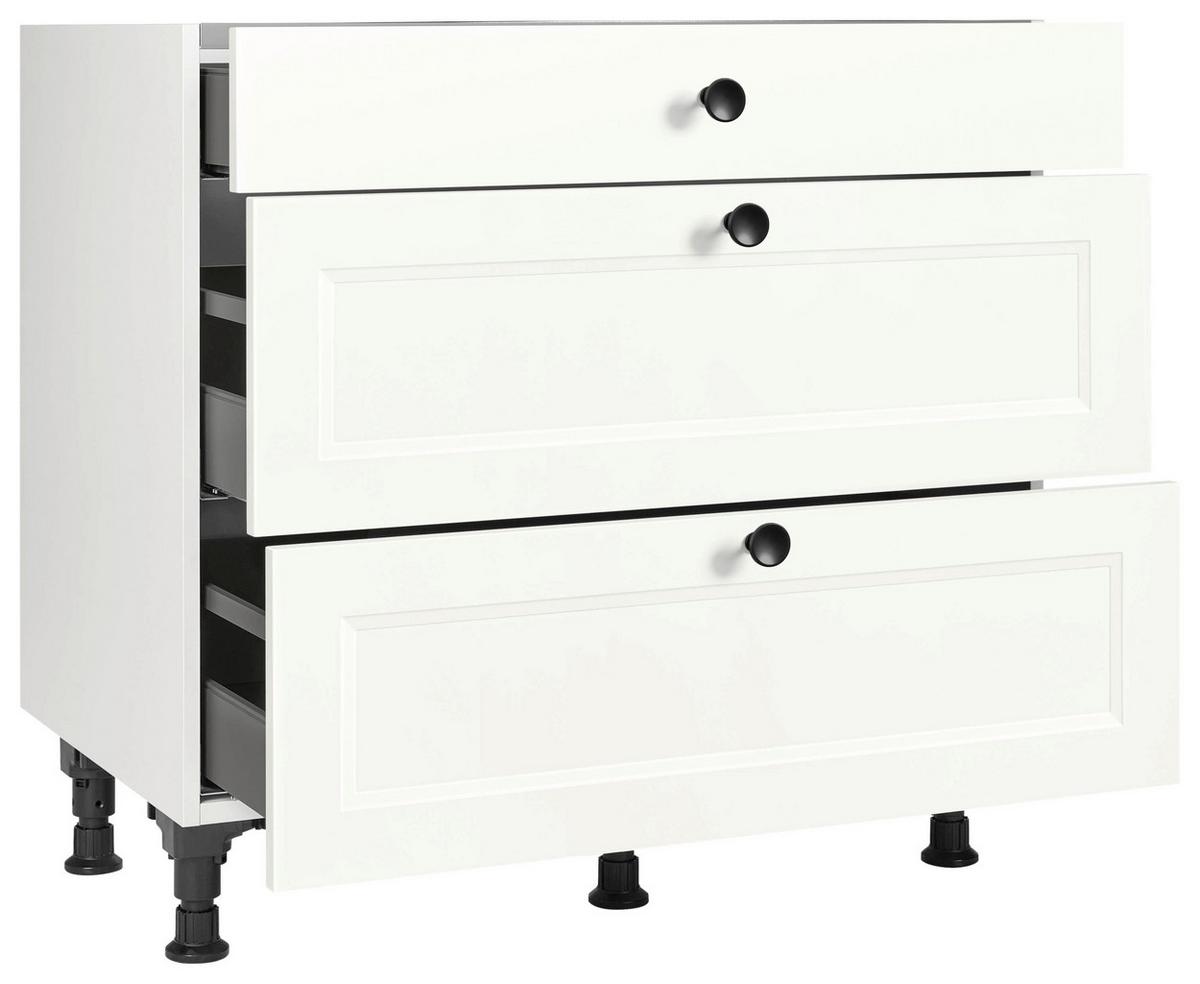 Kochfeldumbauschrank Cascada Weiß - Schwarz/Weiß, MODERN, Holzwerkstoff/Metall (90/87/56cm) - Nobilia