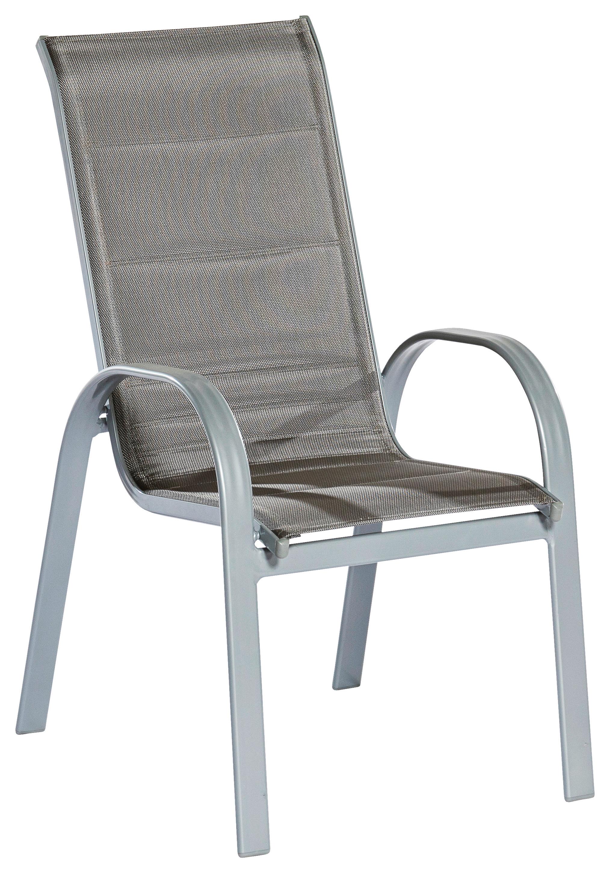 Gartensessel Amalfi di Lusso 2er-Set Braun Metall/Textil - Silberfarben/Braun, KONVENTIONELL, Textil/Metall (56,5/104/77cm) - Gardenson