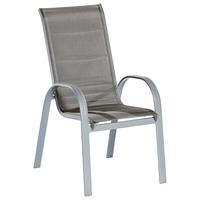 Gartensessel Amalfi di Lusso 2er-Set Braun Metall/Textil - Silberfarben/Braun, KONVENTIONELL, Textil/Metall (56,5/104/77cm) - Gardenson