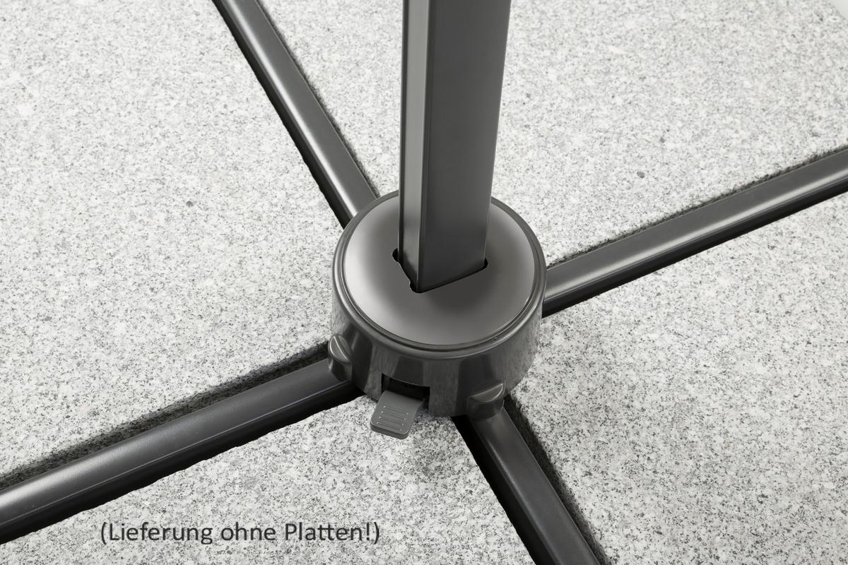 Ampelschirm Rhodos Junior ca.300x239x230cm Naturfarben - Anthrazit/Naturfarben, Basics, Textil/Metall (300/239/230cm) - Schneider