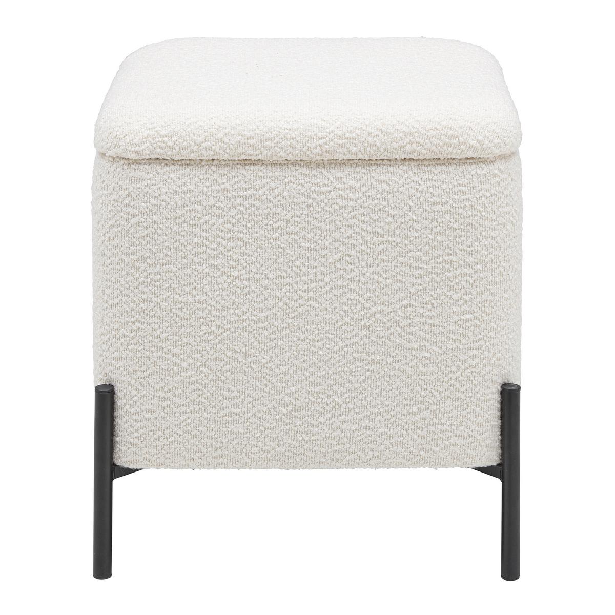 Hocker Mixo Weiß - Schwarz/Weiß, MODERN, Holzwerkstoff/Textil (43cm) - Mömax