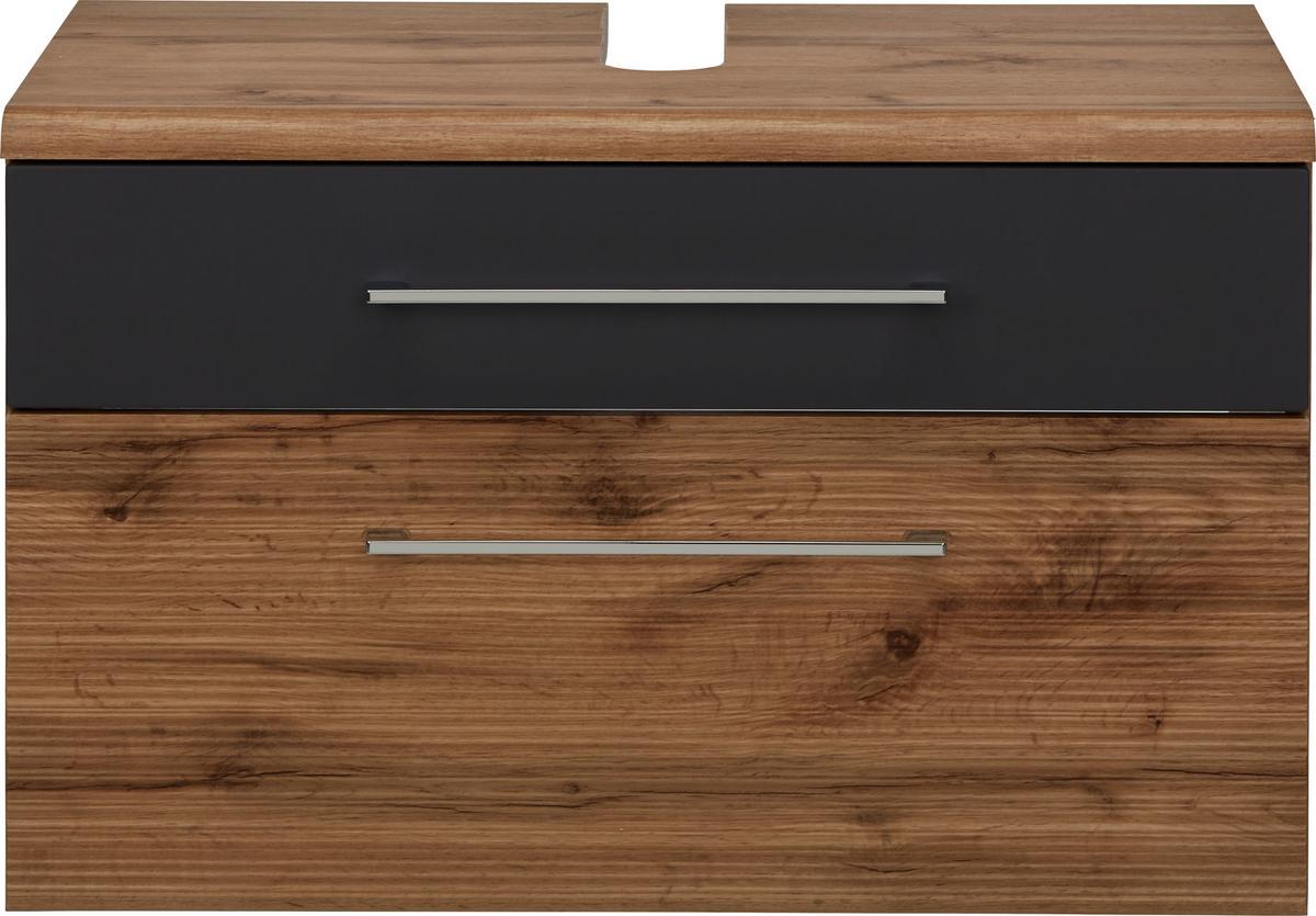 Bază pentru lavoar Float - culoare lemn stejar/antracit, Modern, material pe bază de lemn (75/60/46cm) - Premium Living