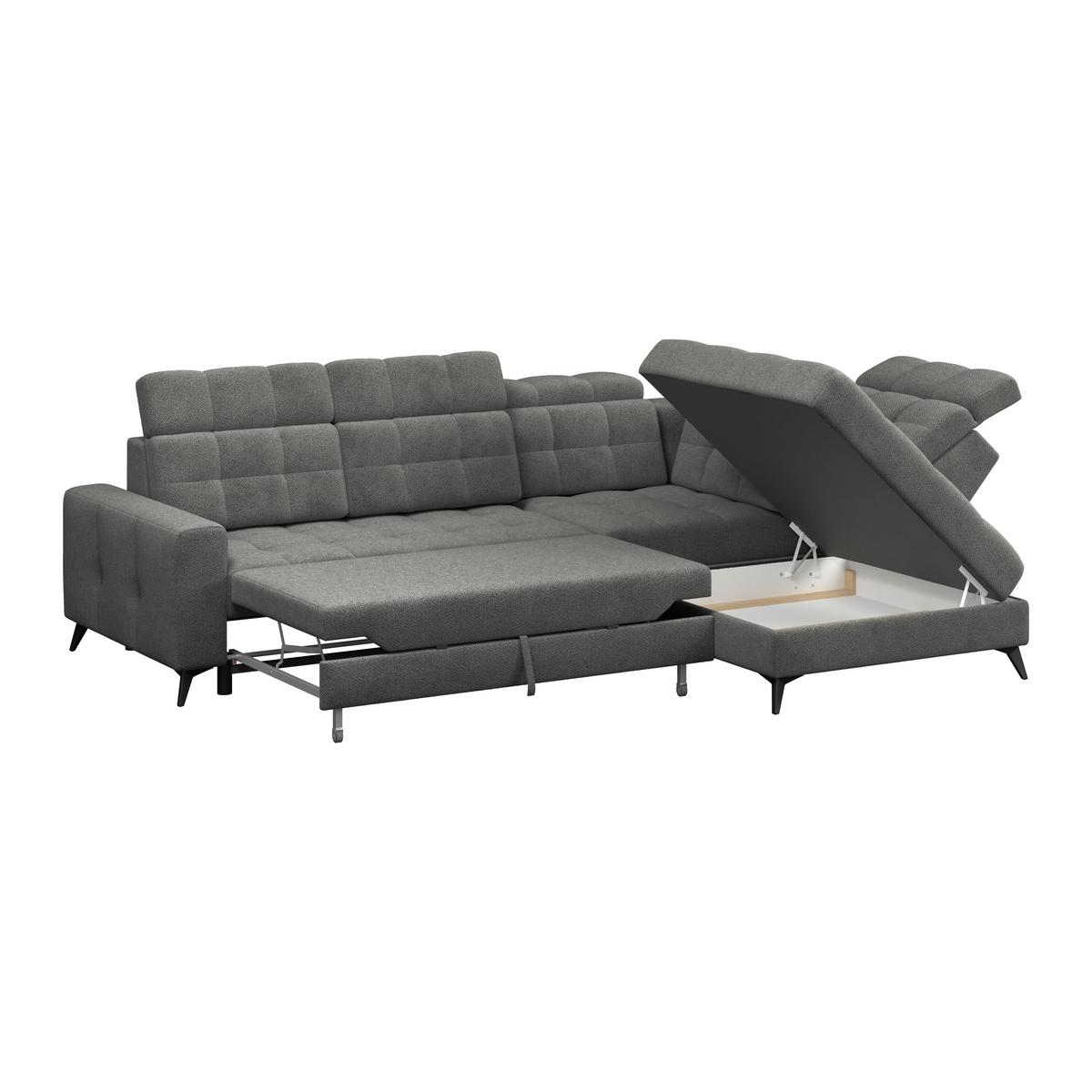 Kutna Garnitura Barletta New - crna/antracit, Romantično / ladanjski, tekstil/metal (289/228cm) - Luca Bessoni