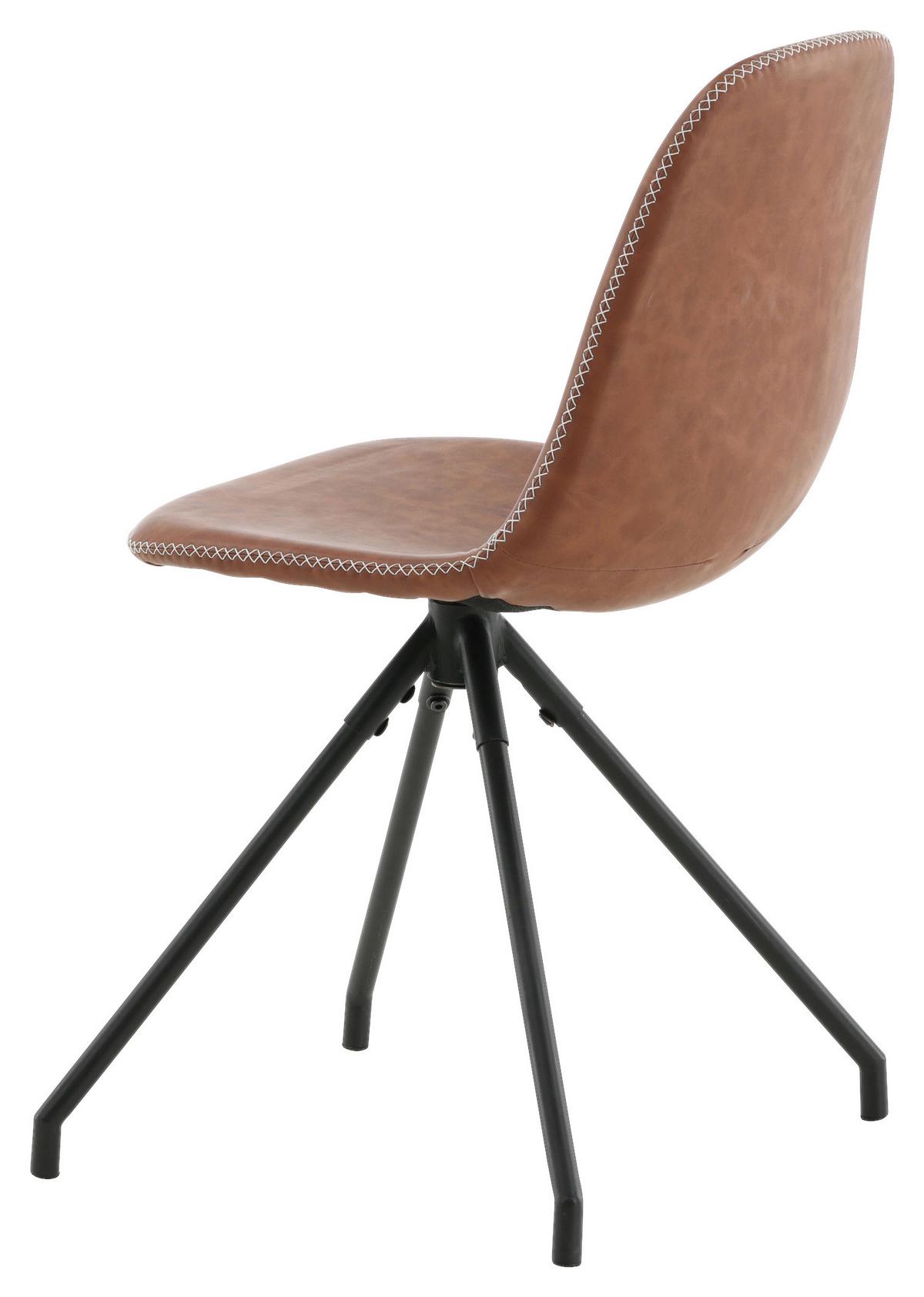 STUHL-SET POLAR - Cognac/Schwarz, Design, Textil/Metall (44/88/54cm) - Livetastic
