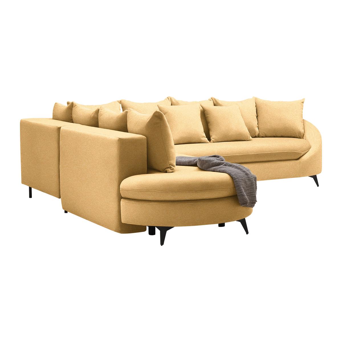 Ecksofa Axel Senfgelb - Senfgelb/Schwarz, MODERN, Textil/Metall (250/87/291cm) - Mömax