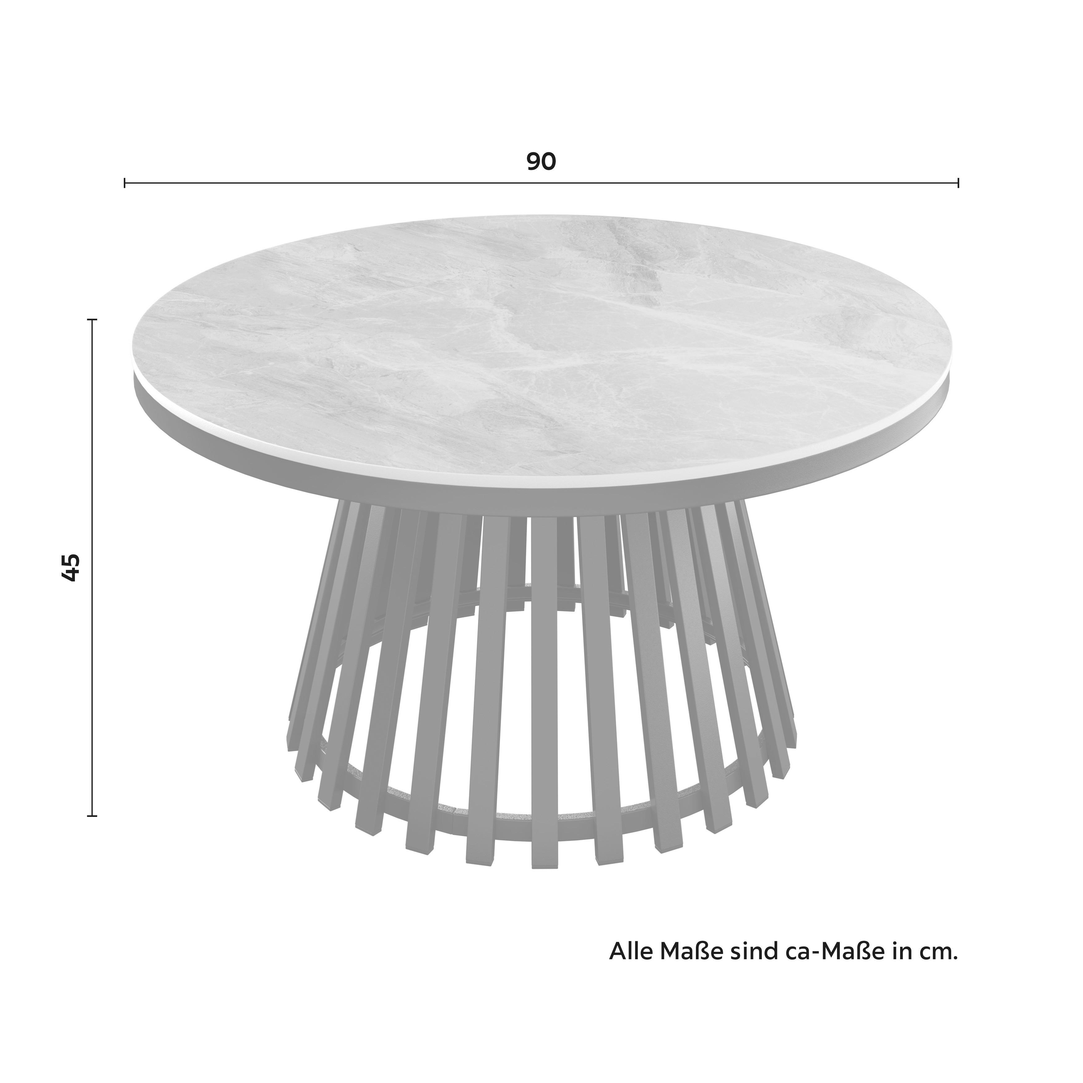 SOFFBORD PELA - grå/svart, Modern, metall/trämaterial (90/45cm) - Bessagi Home