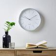 Wanduhr Rena ca.ø29,6cm - Silberfarben/Weiß, MODERN, Glas/Metall (29,6cm) - Mömax modern living