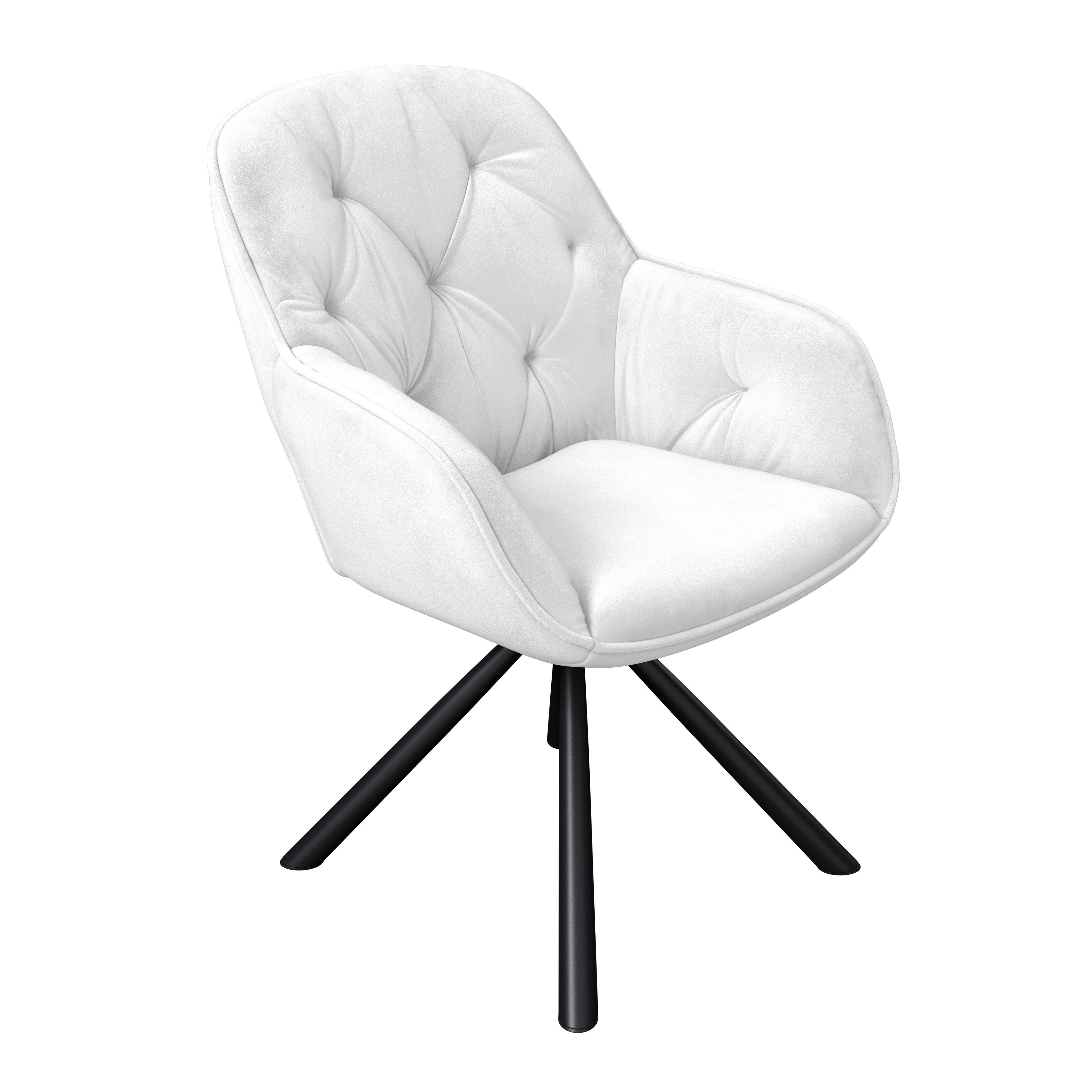 Naslanjač Silvi, Bež, Žamet, Vrtljiv - črna/bež, Konvencionalno, kovina/tekstil (62/85/62cm)