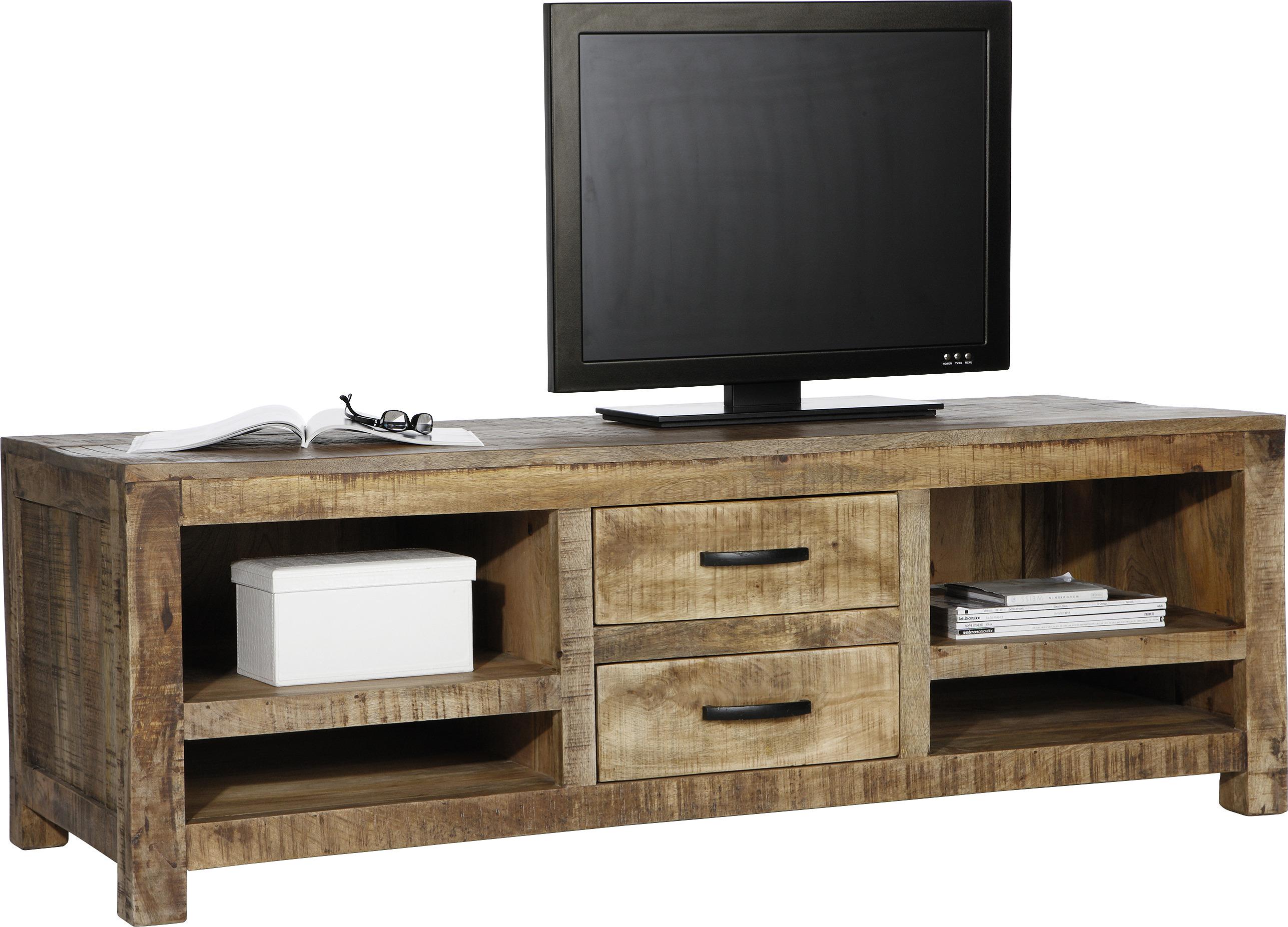 Lowboard aus Mangoholz Massiv - Naturfarben, Lifestyle, Holz (150/50/55cm) - Zandiara