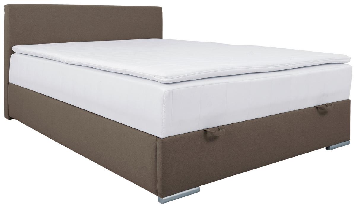 Tapecirani Krevet Cosi - boje blata/boje pijeska, Konvencionalno, drvo/metal (140/200cm)