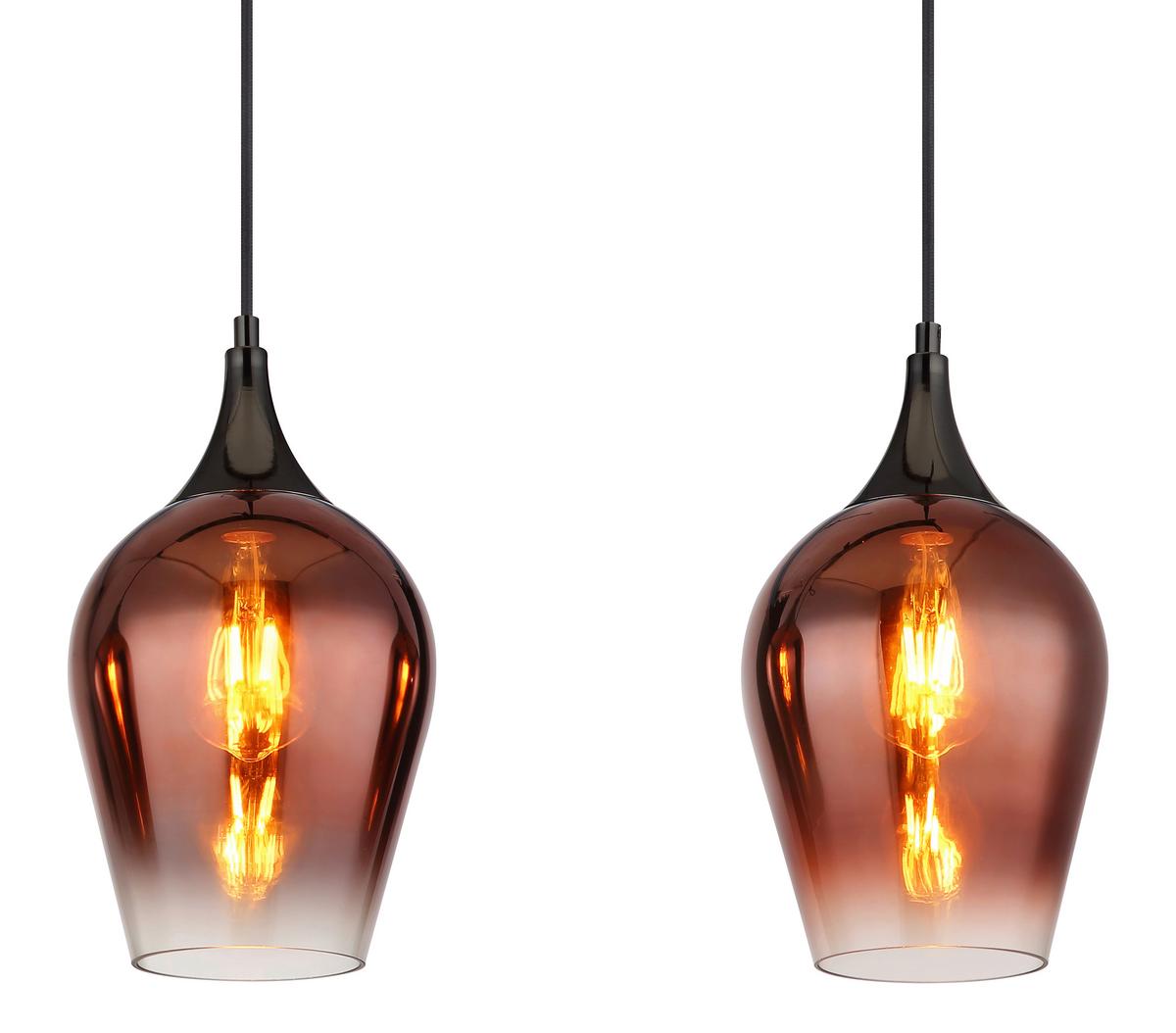 Hängeleuchte Lavus Chromfarben/Klar max. 60 Watt - Klar/Chromfarben, KONVENTIONELL, Glas/Metall (83/18/120cm) - Globo