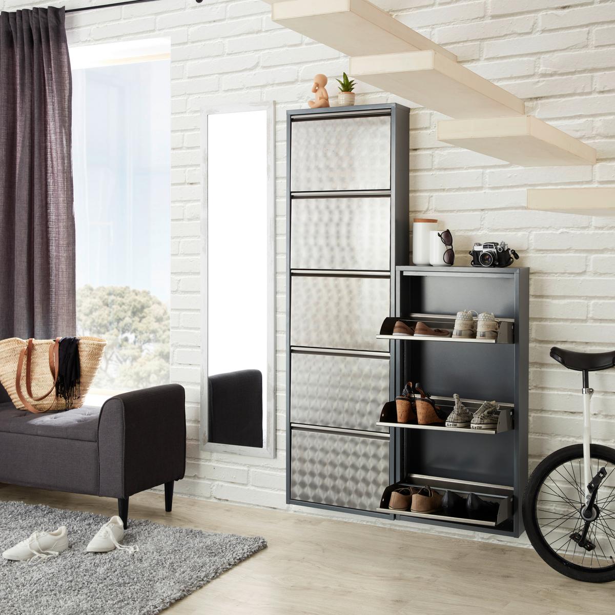 Schuhkipper in Grau - Grau, Modern, Metall (50,5/102,7/15cm) - Mömax