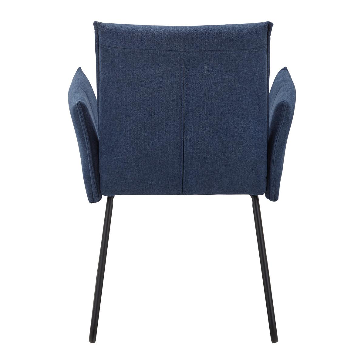 ZESTAW KRZESEŁ Z PODŁOKIETNIK. MANILA 2 SZTUKI - niebieski/czarny, Modern, metal/drewno (60/90/61cm) - Bessagi Home