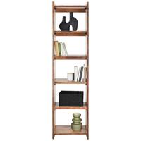 Regal in Akazienfarben - Erlefarben/Schwarz, Natur, Holz/Metall (50/190/38cm) - Premium Living