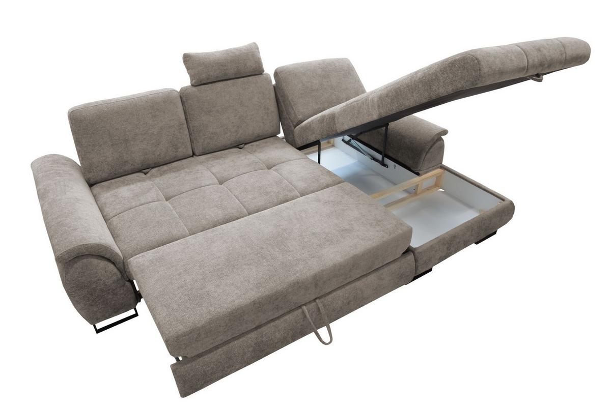 Kutna Garnitura Lago - sivo-smeđa/crna, Moderno (272/95/176cm) - Modern Living