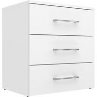 Nachtkästchen Vivaldi Weiß - Chromfarben/Weiß Hochglanz, KONVENTIONELL, Holzwerkstoff/Metall (53/58/40cm) - Mömax