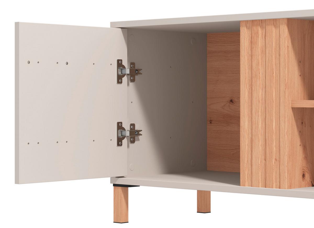Tv Elem Belfort - tölgyfa/fehér, Modern, faalapú anyag (163,5/52/40cm)