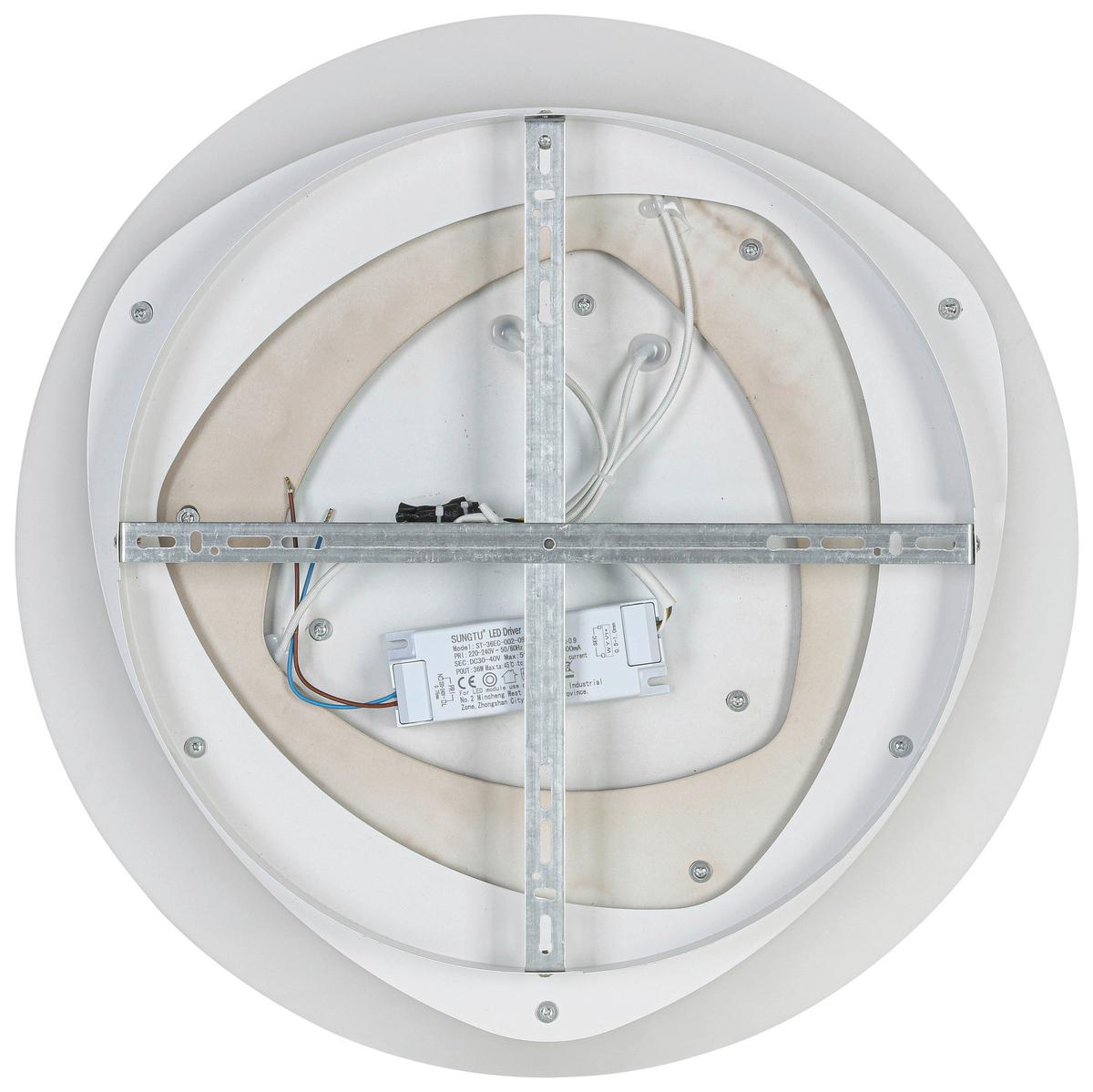 LAMPA SUFITOWA ELLA - biały/cappuccino, Trend, tworzywo sztuczne/metal (50/6cm) - Novel