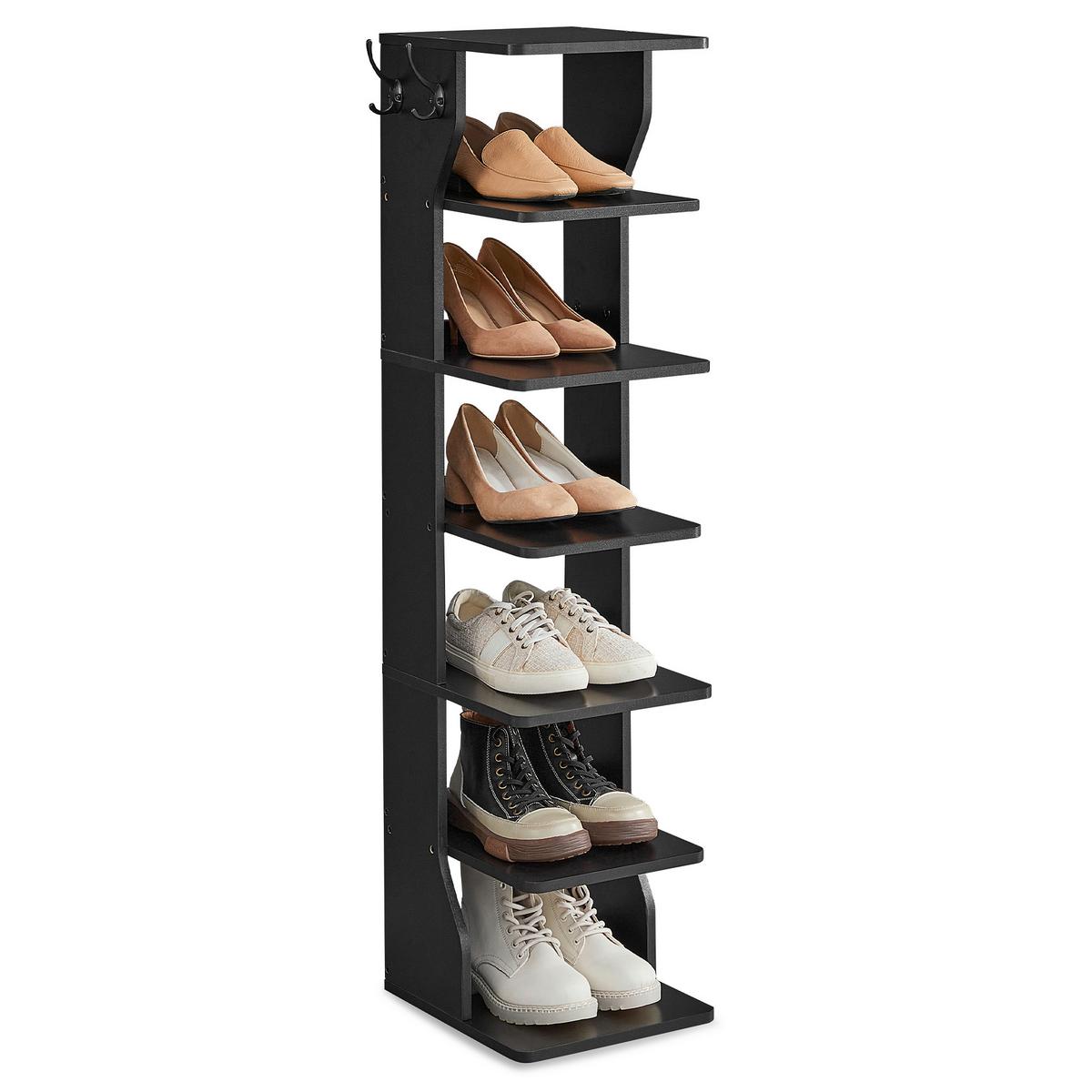 SCHUHREGAL SHOE RACK - Schwarz, MODERN, Holzwerkstoff/Metall (26,4/110,4/30cm) - MID.YOU