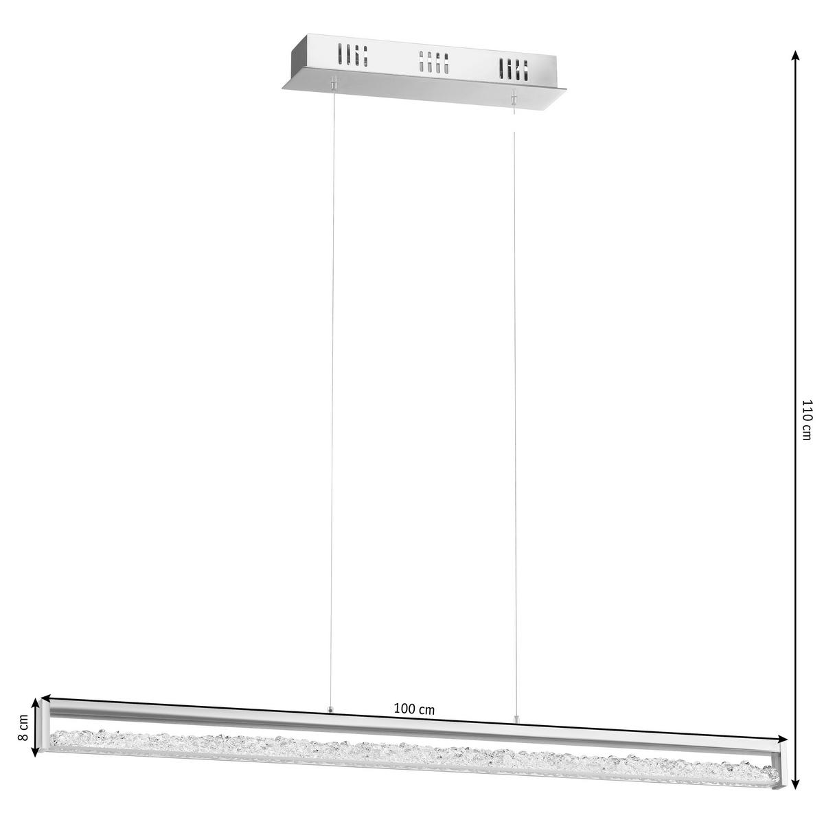 KRYSZTAŁOWA LAMPA WISZĄCA 93626 CARDITO 1 - przejrzysty/kolor chromowy, Design, metal/szkło (100/8/110cm) - Eglo