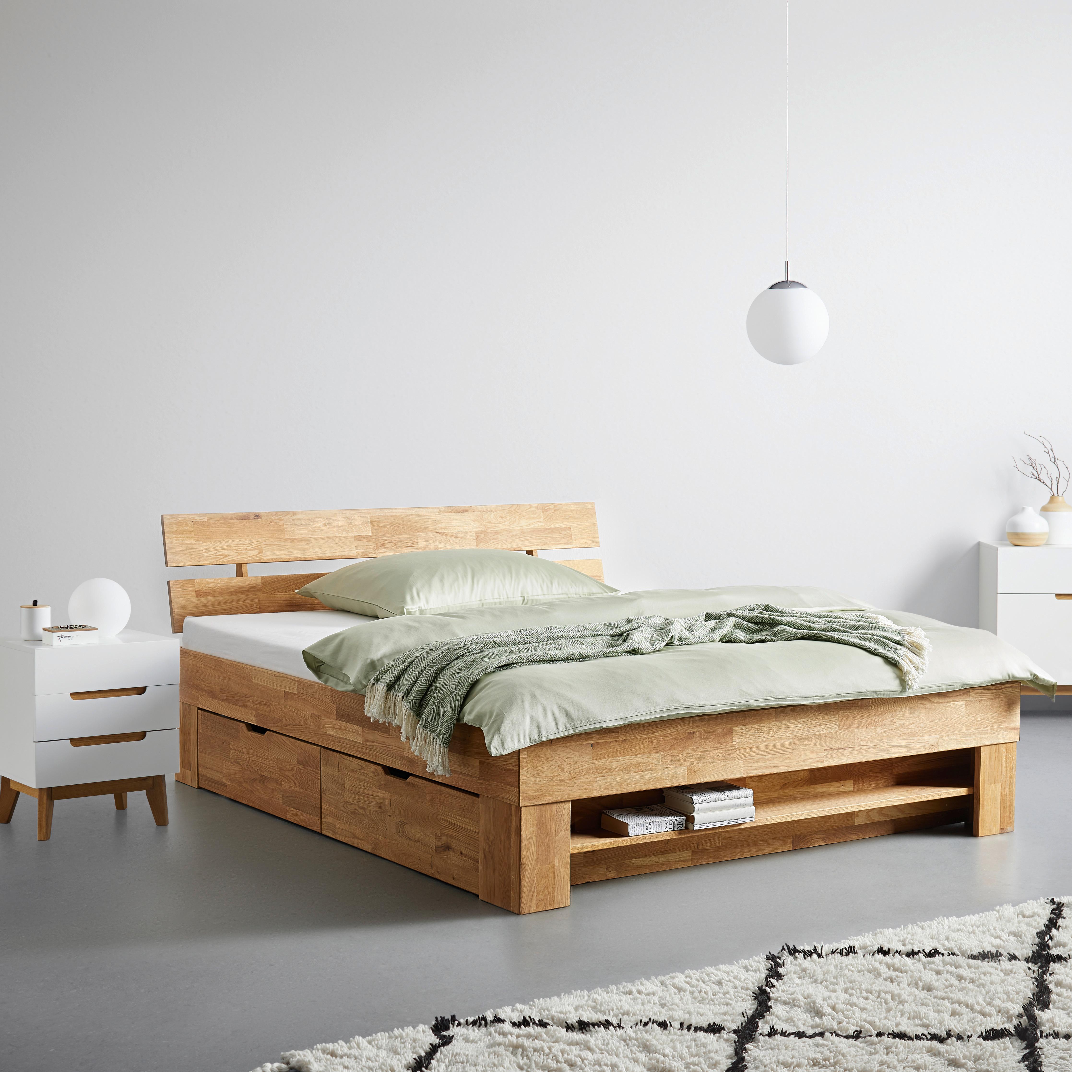 Bett Darja in Wildeiche ca. 160x200cm - Wildeiche, KONVENTIONELL, Holz (160/200cm) - Based