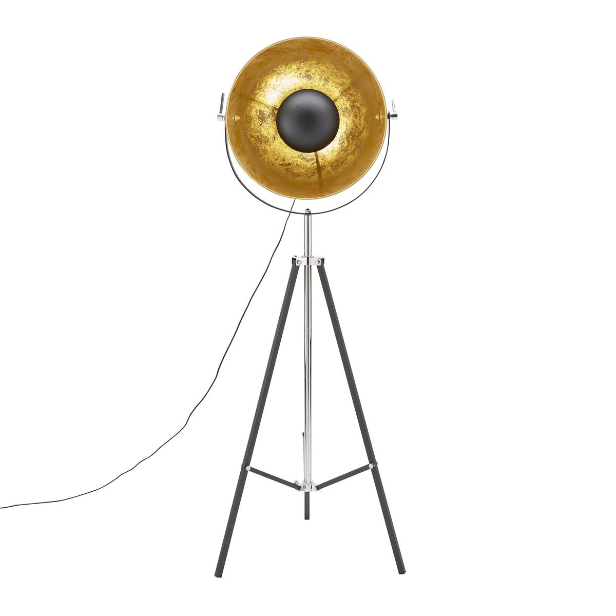 Stehleuchte Jule max. 60 Watt - Goldfarben/Schwarz, LIFESTYLE, Metall (50/176cm) - Mömax