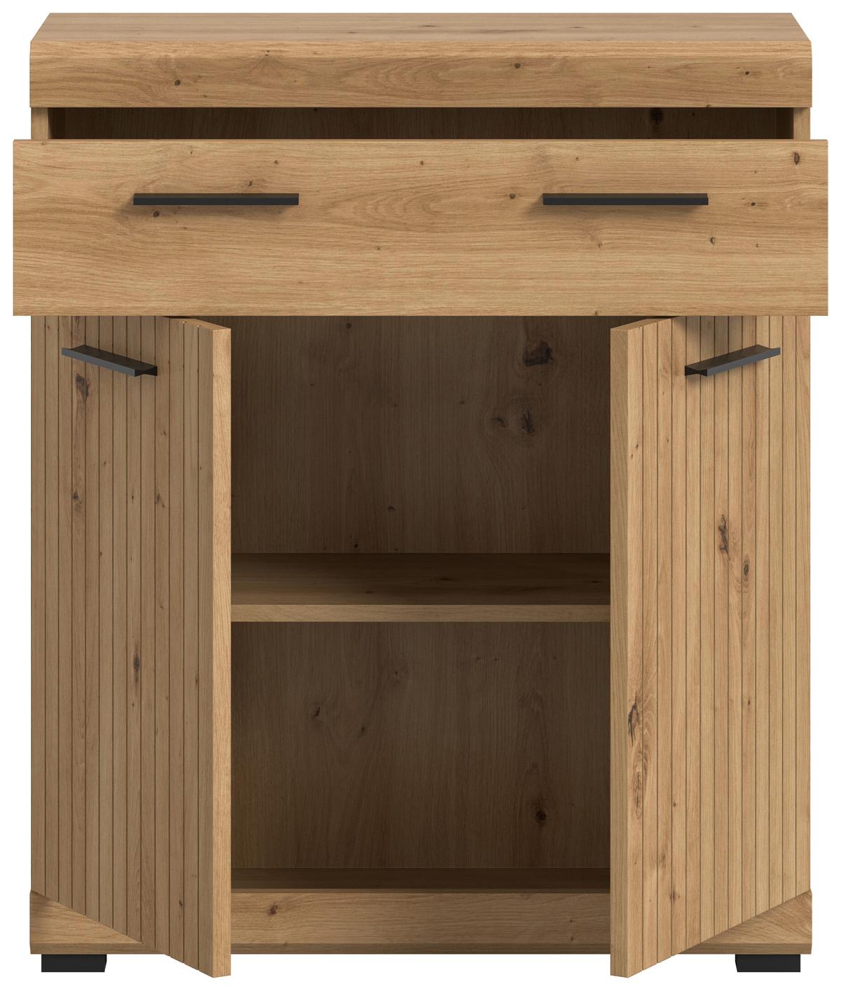 Midischrank Scout Eiche Artisan - Schwarz/Eiche Artisan, Trend, Holzwerkstoff/Kunststoff (74/88/31cm) - MID.YOU