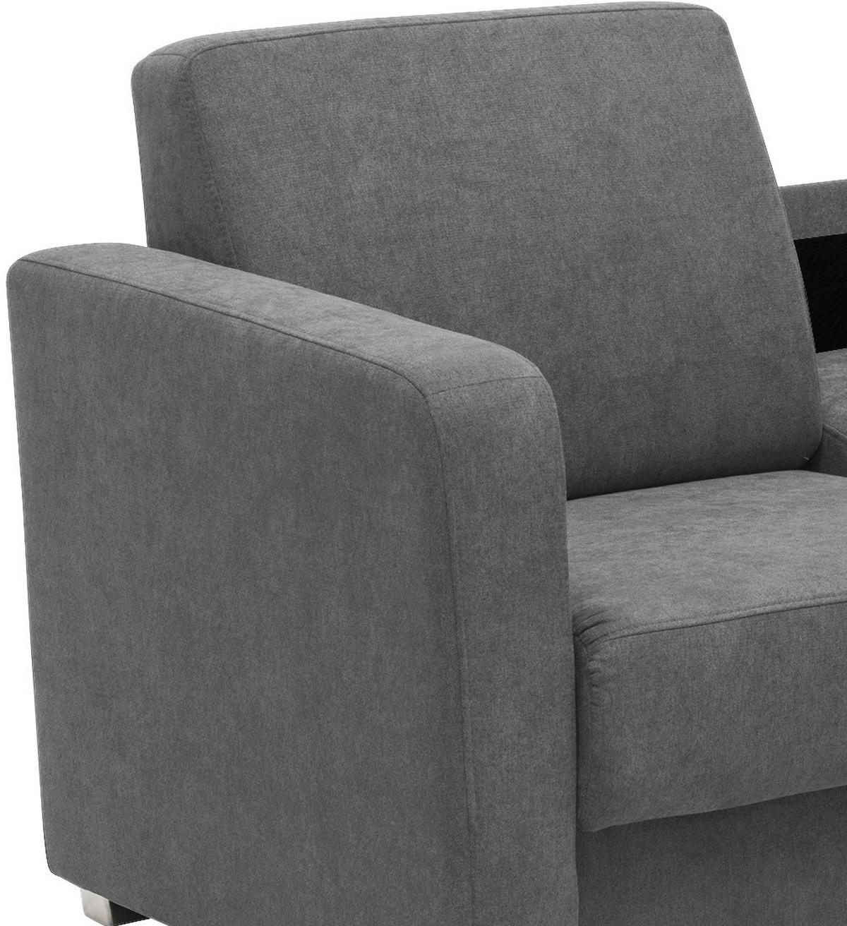 Schlafsofa Mia Grau Mikrofaser - Chromfarben/Grau, Basics, Kunststoff/Textil (159/88/87cm) - Livetastic