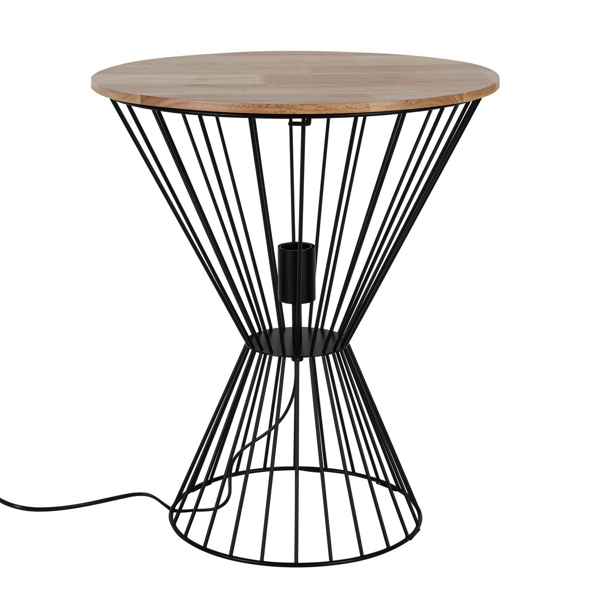 Veioză Table - culoare lemn stejar/negru, Modern, plastic/lemn (45/54cm) - Mömax