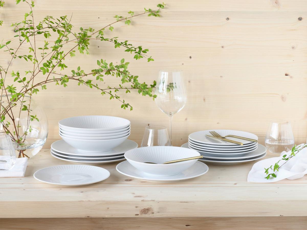 Jedilni Servis Valencia, 18-Delni - bela, Design, keramika - Creatable