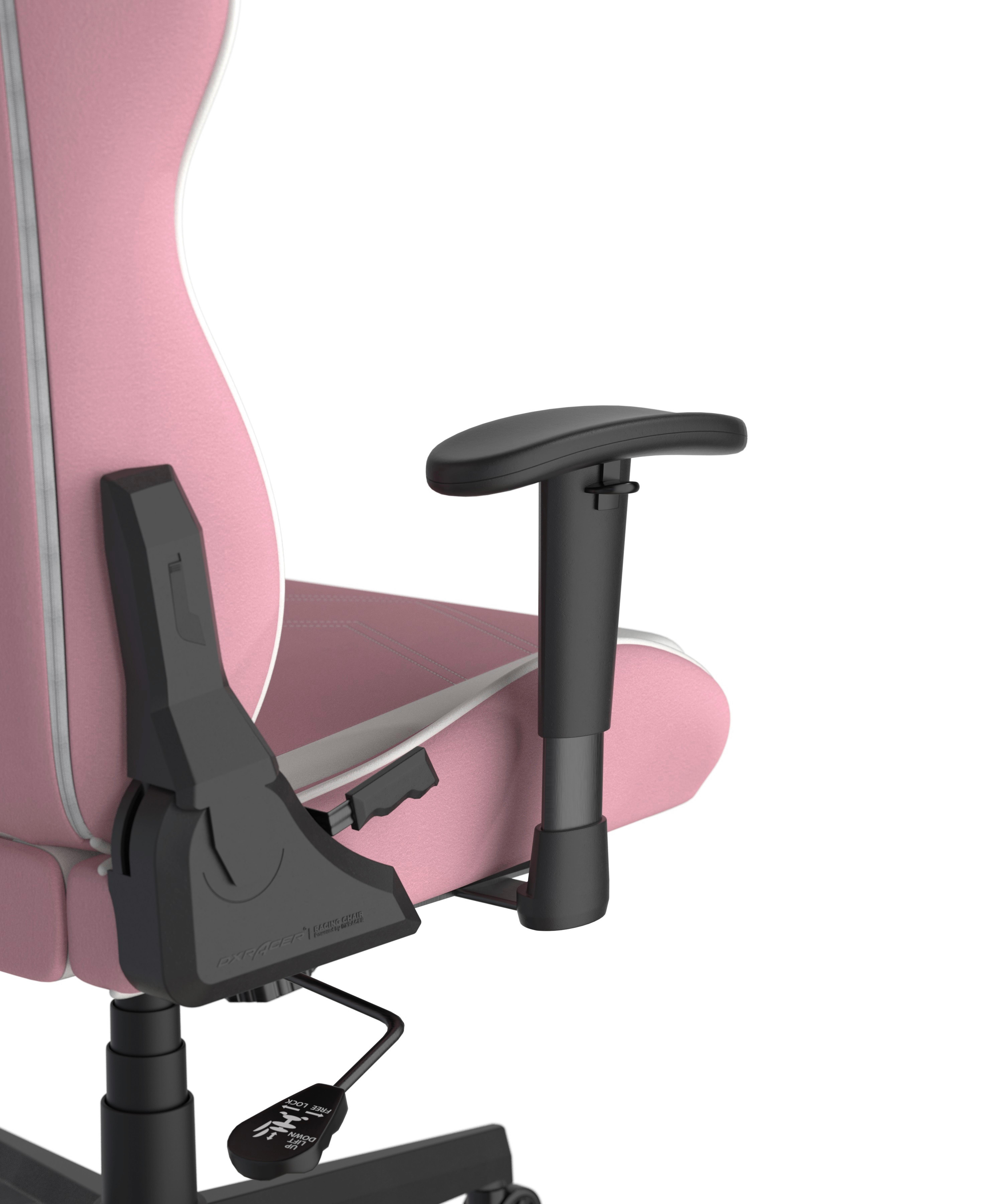 GAMINGSTOL PRINCE - vit/pink, Modern, textil/plast (67/126/67cm) - Dxracer
